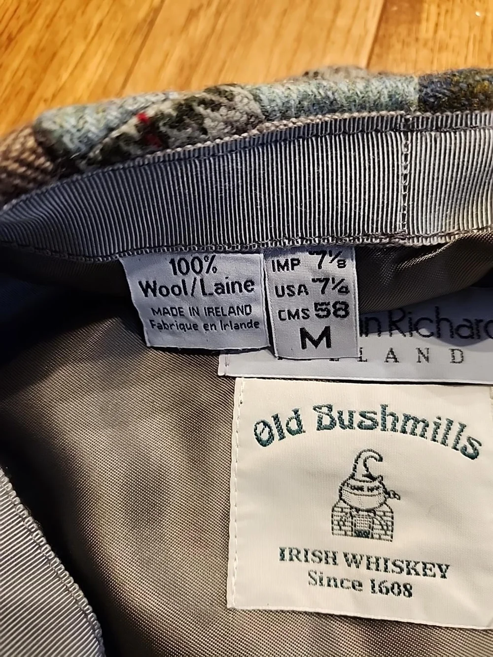 Vintage Jonathan Richard Old Bushmills Patchwork Wool Newsboy Cap M 58 Ireland